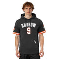 NFL CINCINNATI BENGALS JOE BURROW #9 CLASSIC PNN CHANDAIL À CAPUCHON À MANCHES COURTES POUR HOMME (NOIR/ORANGE)