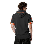 NFL CINCINNATI BENGALS JOE BURROW #9 CLASSIC PNN CHANDAIL À CAPUCHON À MANCHES COURTES POUR HOMME (NOIR/ORANGE)