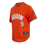 NFL CINCINNATI BENGALS JOE BURROW #9 CLASSIC MESH PNN CHEMISE BOUTONNÉE EN FILET POUR HOMME (ORANGE/NOIR)
