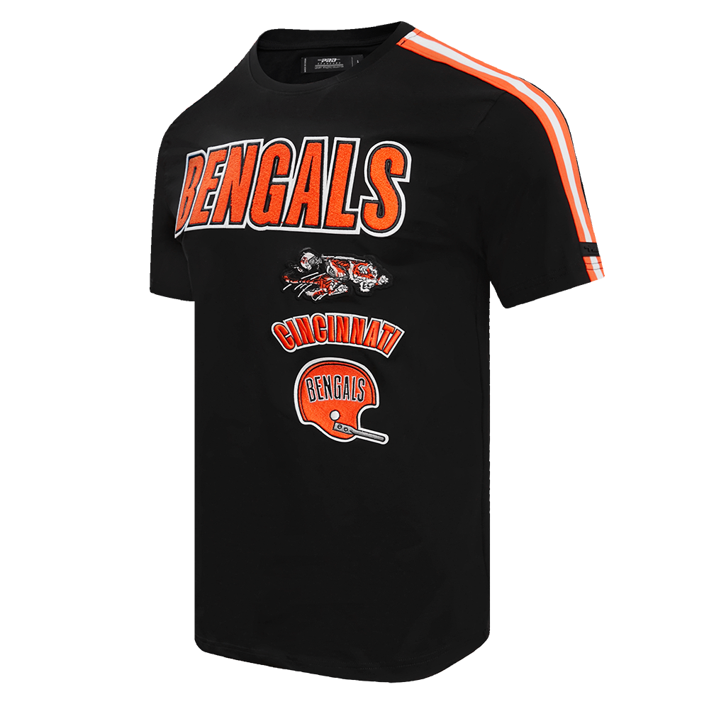 NFL CINCINNATI BENGALS RETRO CLASSIC MEN'S STRIPED TEE (BLACK/ORANGE)