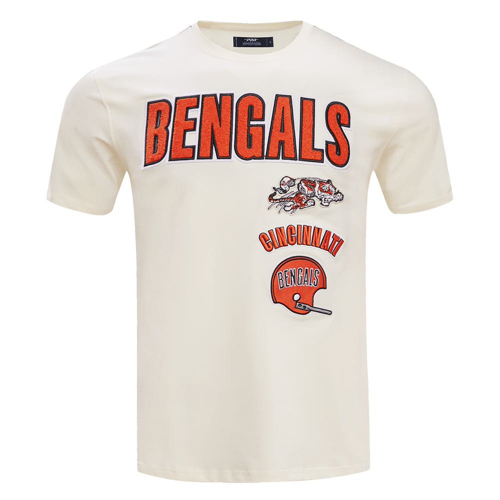 NFL CINCINNATI BENGALS RETRO CLASSIC MEN'S STRIPED TEE (EGGSHELL/ BLACK)