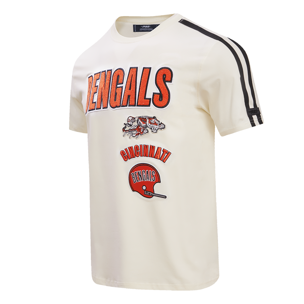 NFL CINCINNATI BENGALS RETRO CLASSIC MEN'S STRIPED TEE (EGGSHELL/ BLACK)