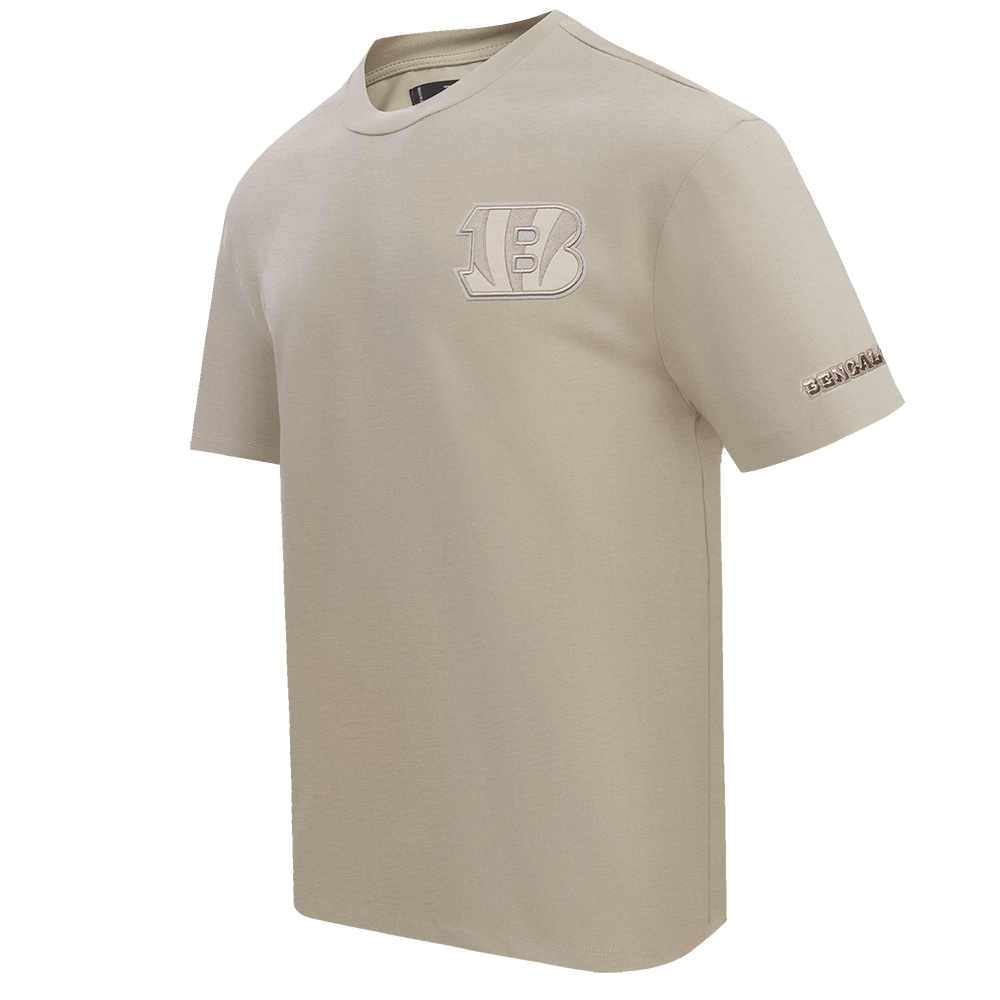 NFL CINCINNATI BENGALS NEUTRAL COTTON JERSEY DROP SHOULDER TEE (TAUPE)