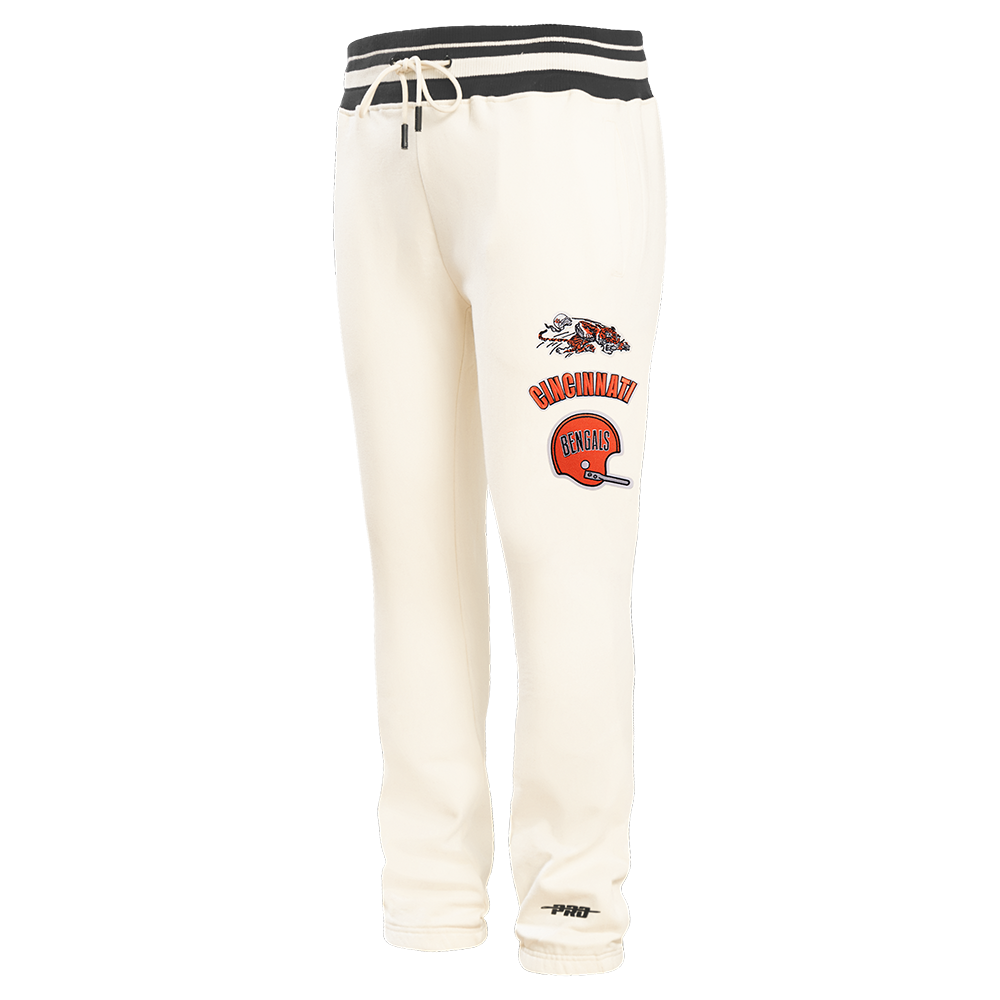 NFL CINCINNATI BENGALS RETRO CLASSIC MEN'S FLC SWEATPANT (EGGSHELL/ BLACK)