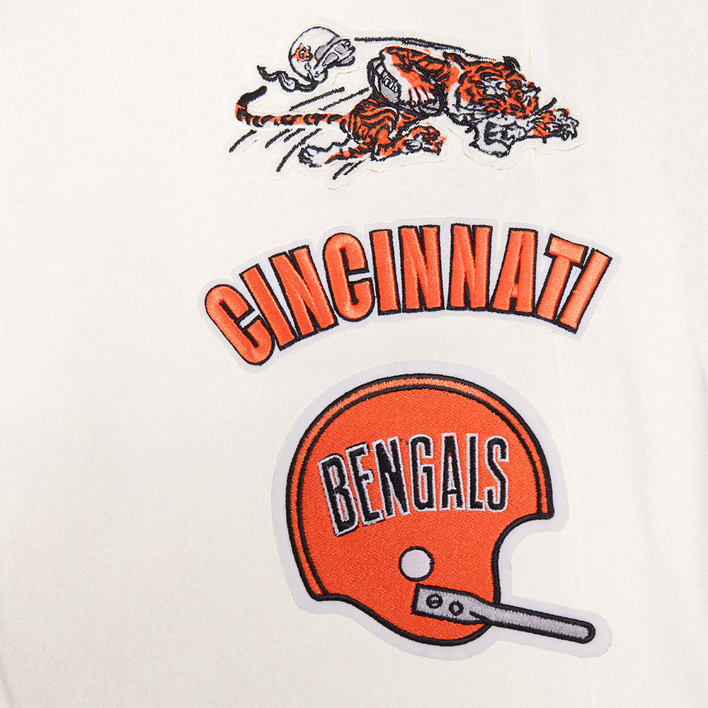 NFL CINCINNATI BENGALS RETRO CLASSIC MEN'S FLC SWEATPANT (EGGSHELL/ BLACK)