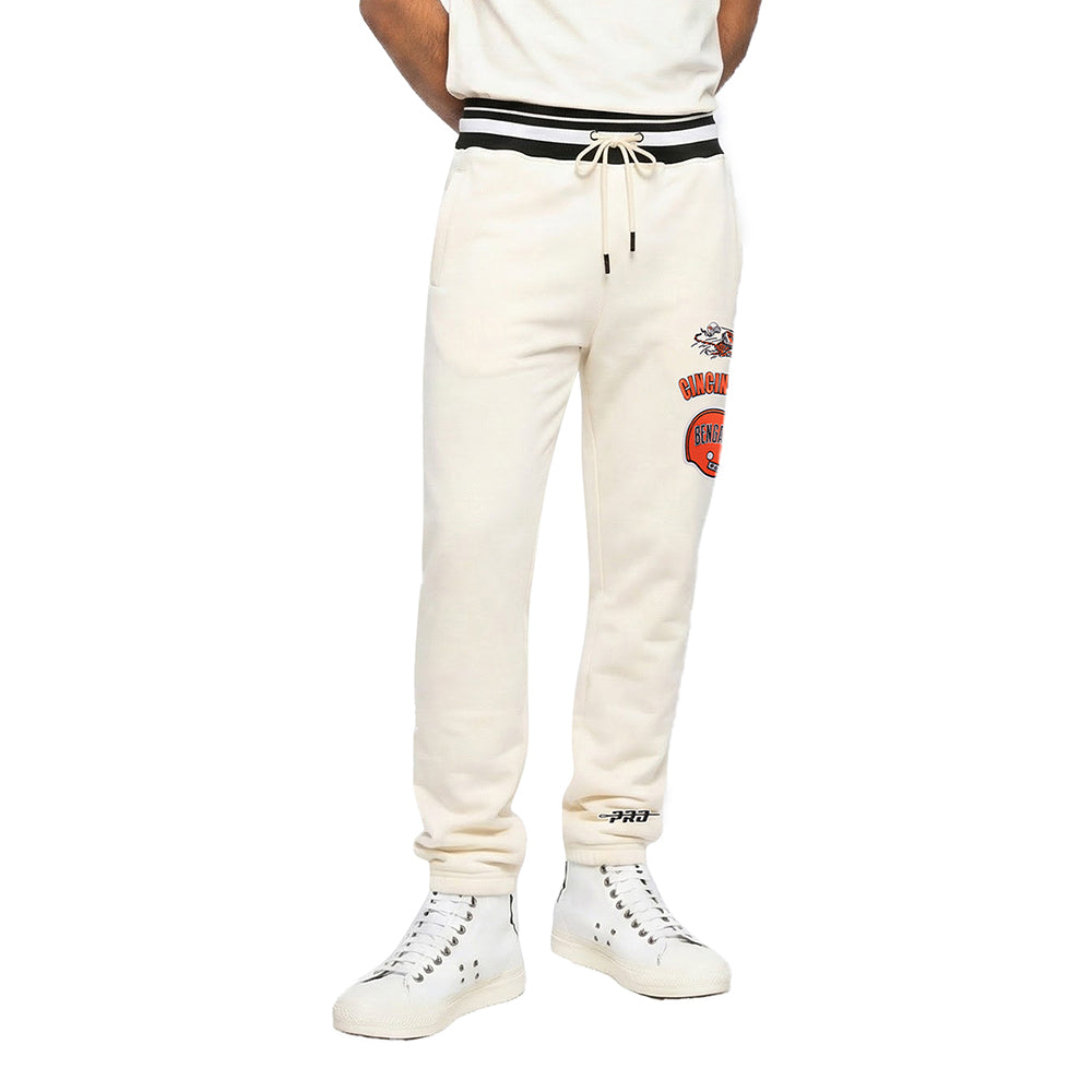 NFL CINCINNATI BENGALS RETRO CLASSIC MEN'S FLC SWEATPANT (EGGSHELL/ BLACK)