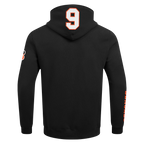 NFL CINCINNATI BENGALS JOE BURROW #9 REMIX AVATAR MEN'S FLEECE PULLOVER HOODIE (BLACK)