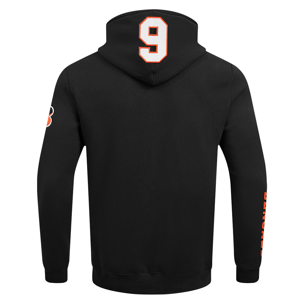 NFL CINCINNATI BENGALS JOE BURROW #9 REMIX AVATAR MEN'S FLEECE PULLOVER HOODIE (BLACK)