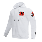 NFL CINCINNATI BENGALS CLASSIC CHENILLE MEN'S PULLOVER HOODIE (WHITE)