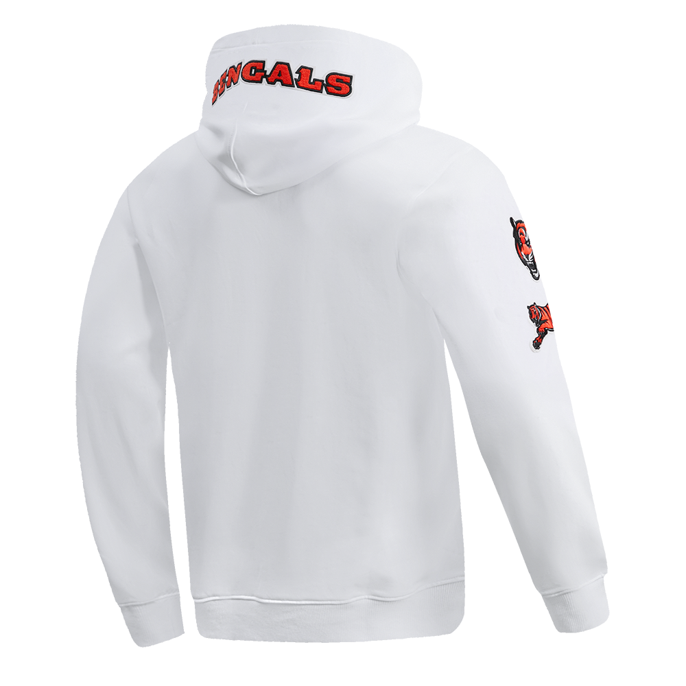 NFL CINCINNATI BENGALS CLASSIC CHENILLE MEN'S PULLOVER HOODIE (WHITE)