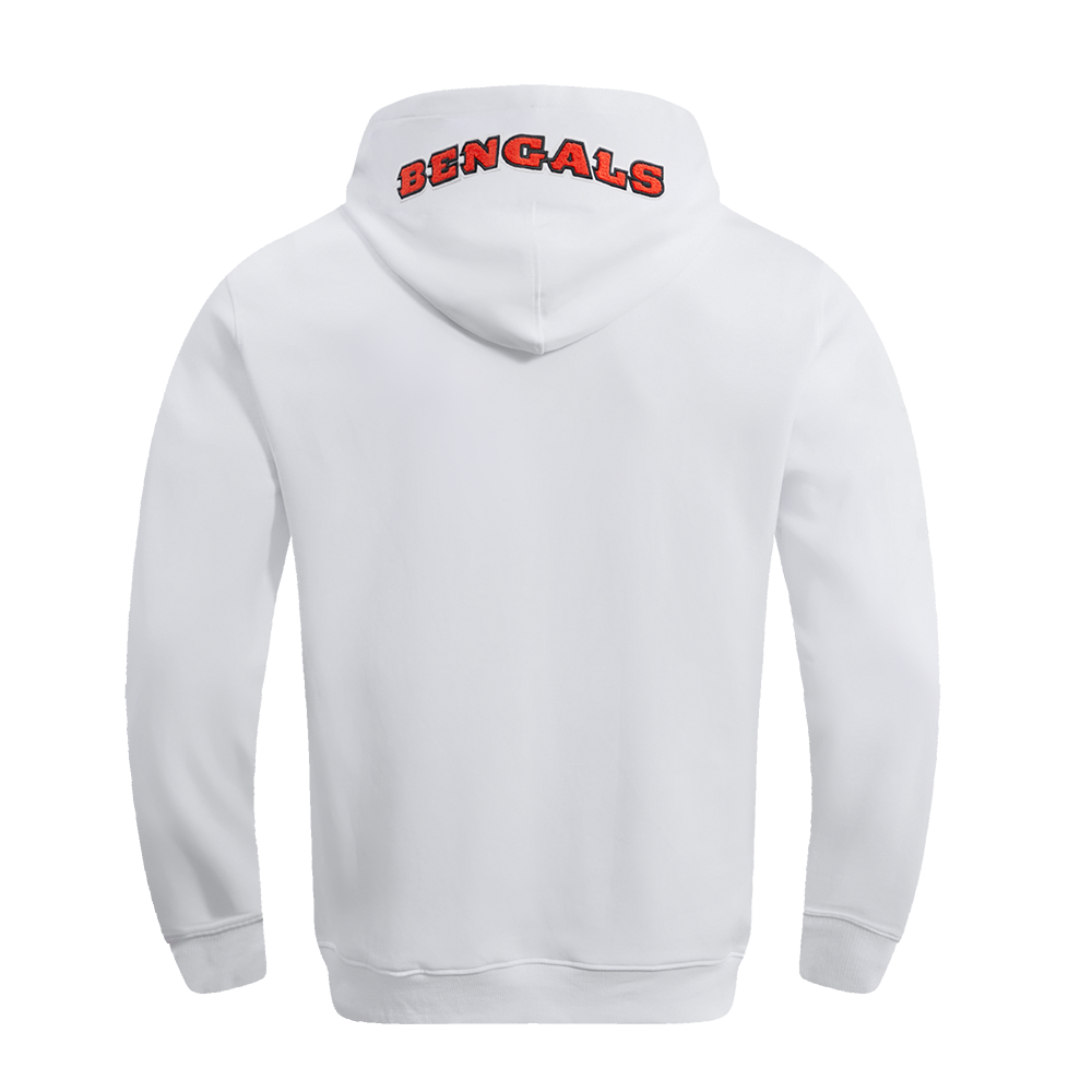 NFL CINCINNATI BENGALS CLASSIC CHENILLE MEN'S PULLOVER HOODIE (WHITE)