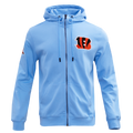 NFL CINCINNATI BENGALS CLASSIC CHENILLE FULL ZIP HOODIE  (UNIVERSITY BLUE)