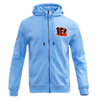 NFL CINCINNATI BENGALS CLASSIC CHENILLE FULL ZIP HOODIE  (UNIVERSITY BLUE)