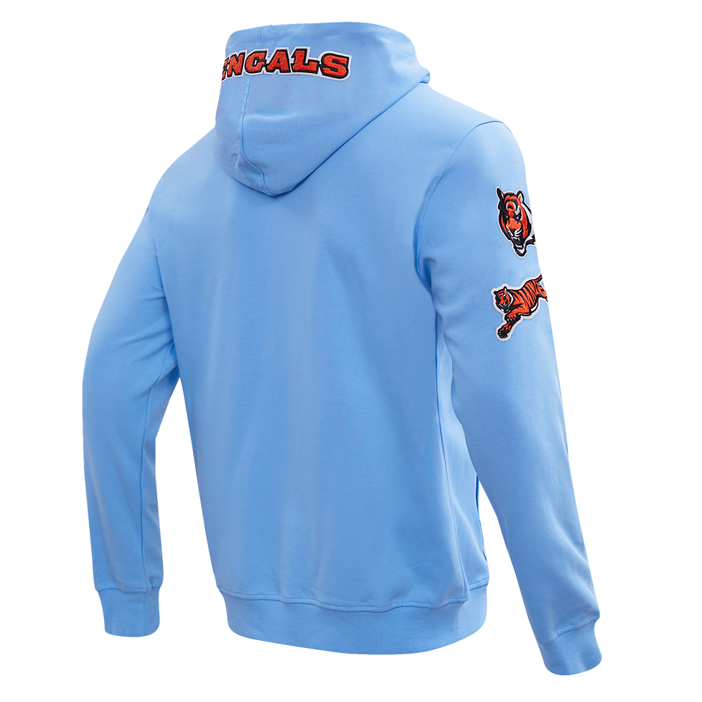 NFL CINCINNATI BENGALS CLASSIC CHENILLE FULL ZIP HOODIE  (UNIVERSITY BLUE)