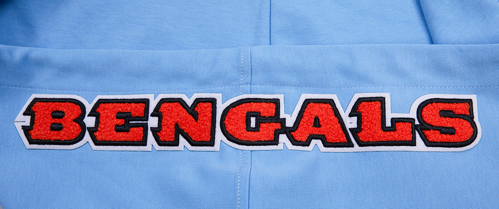 NFL CINCINNATI BENGALS CLASSIC CHENILLE FULL ZIP HOODIE  (UNIVERSITY BLUE)