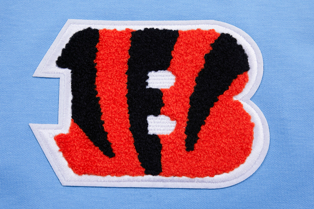 NFL CINCINNATI BENGALS CLASSIC CHENILLE FULL ZIP HOODIE  (UNIVERSITY BLUE)
