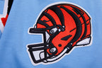 NFL CINCINNATI BENGALS CLASSIC CHENILLE FULL ZIP HOODIE  (UNIVERSITY BLUE)