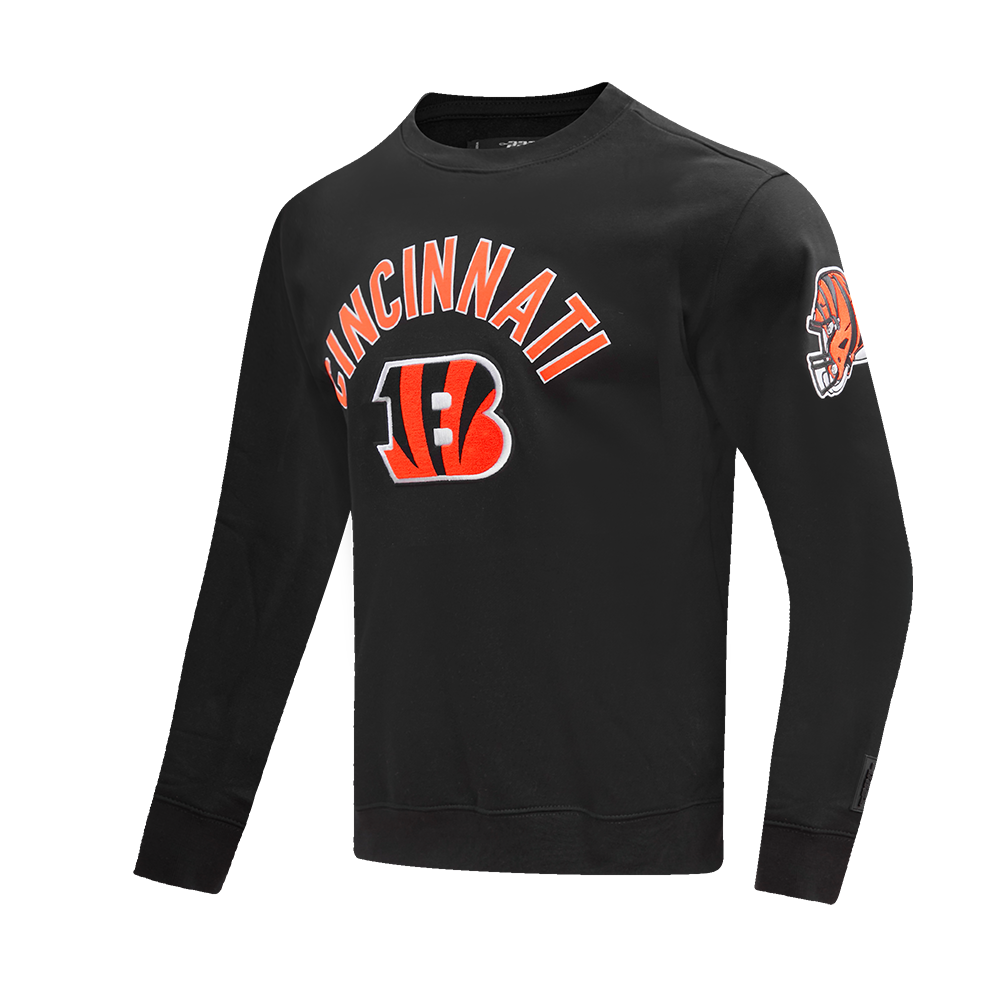 NFL CINCINNATI BENGALS CLASSIC BRISTLE MEN'S CREWNECK (BLACK)