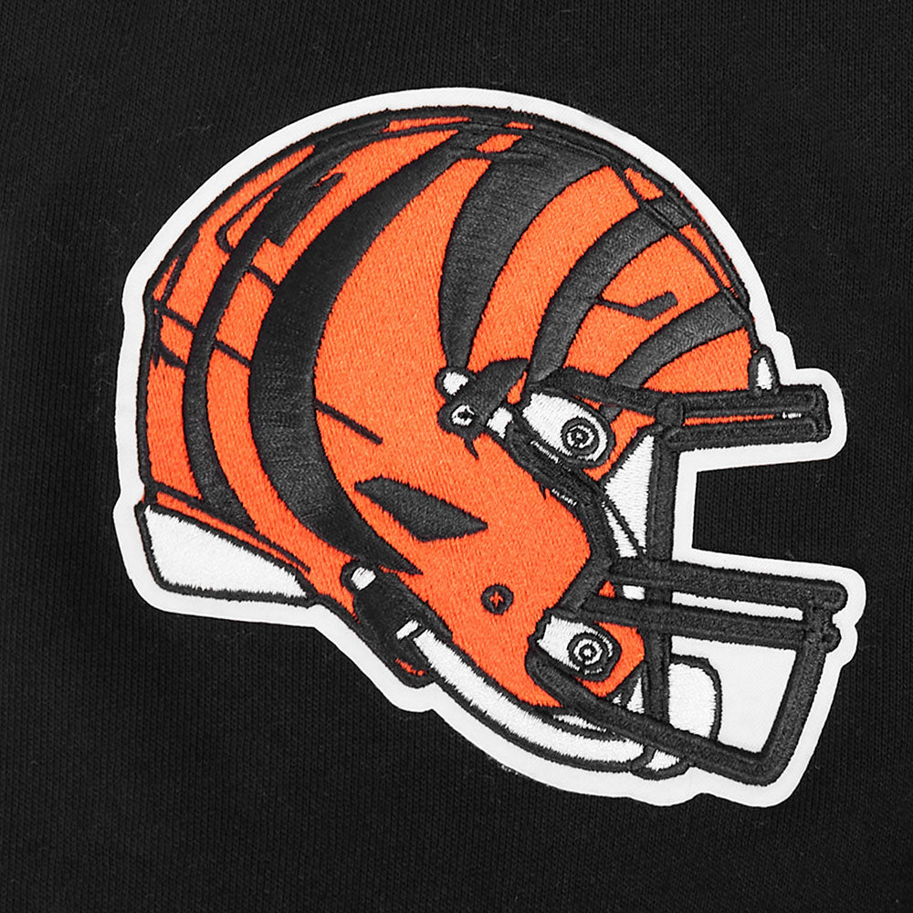 NFL CINCINNATI BENGALS OLD ENGLISH MEN'S FLC CREWNECK (BLACK)