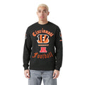 NFL CINCINNATI BENGALS OLD ENGLISH MEN'S FLC CREWNECK (BLACK)