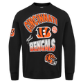 NFL CINCINNATI BENGALS TURN IT UP M DROP SHOULDER FLC CREWNECK (BLACK)