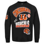 NFL CINCINNATI BENGALS TURN IT UP M DROP SHOULDER FLC CREWNECK (BLACK)