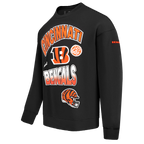 NFL CINCINNATI BENGALS TURN IT UP M DROP SHOULDER FLC CREWNECK (BLACK)