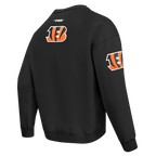 NFL CINCINNATI BENGALS TURN IT UP M DROP SHOULDER FLC CREWNECK (BLACK)