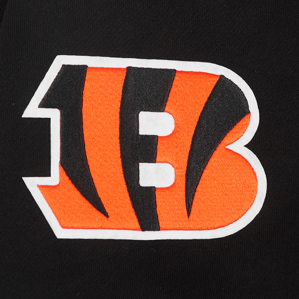NFL CINCINNATI BENGALS TURN IT UP M DROP SHOULDER FLC CREWNECK (BLACK)