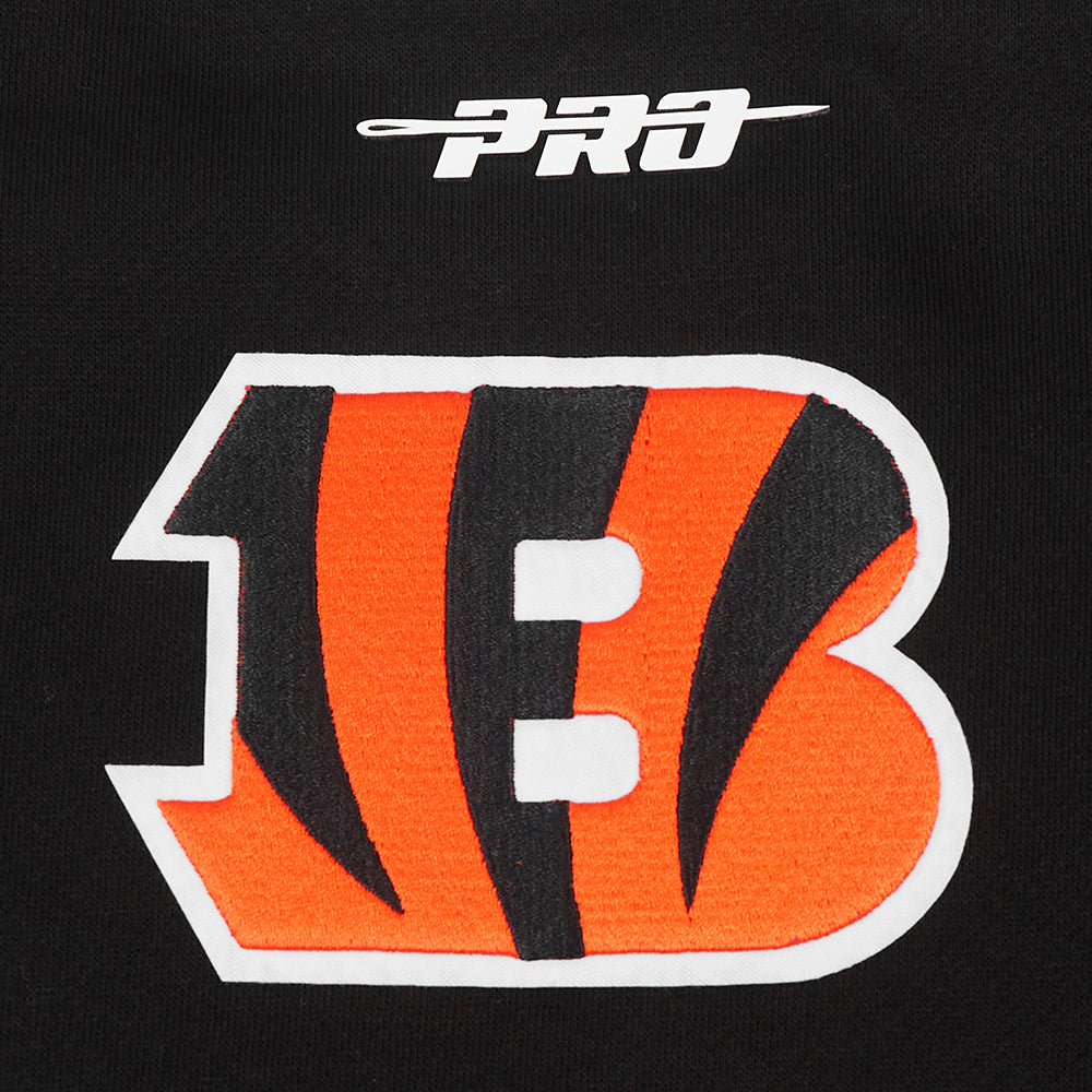 NFL CINCINNATI BENGALS TURN IT UP M DROP SHOULDER FLC CREWNECK (BLACK)