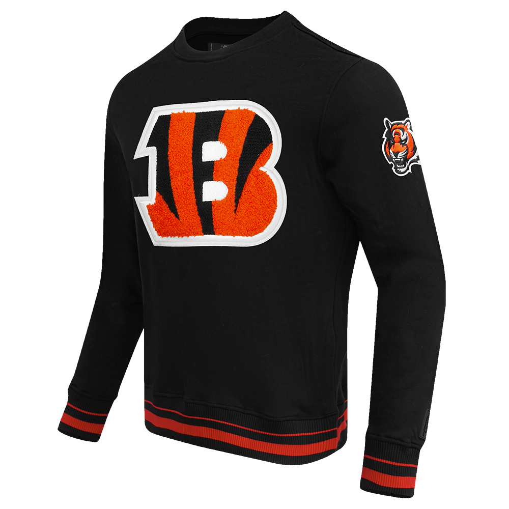 NFL CINCINNATI BENGALS MASHUP MEN'S RIB CREWNECK (BLACK/ORANGE)