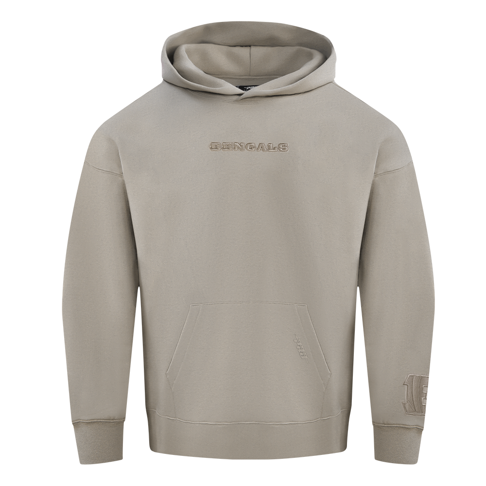 NFL CINCINNATI BENGALS WINGSPAN MEN'S DROP SHOULDER FLC PO HOODIE (TAUPE)