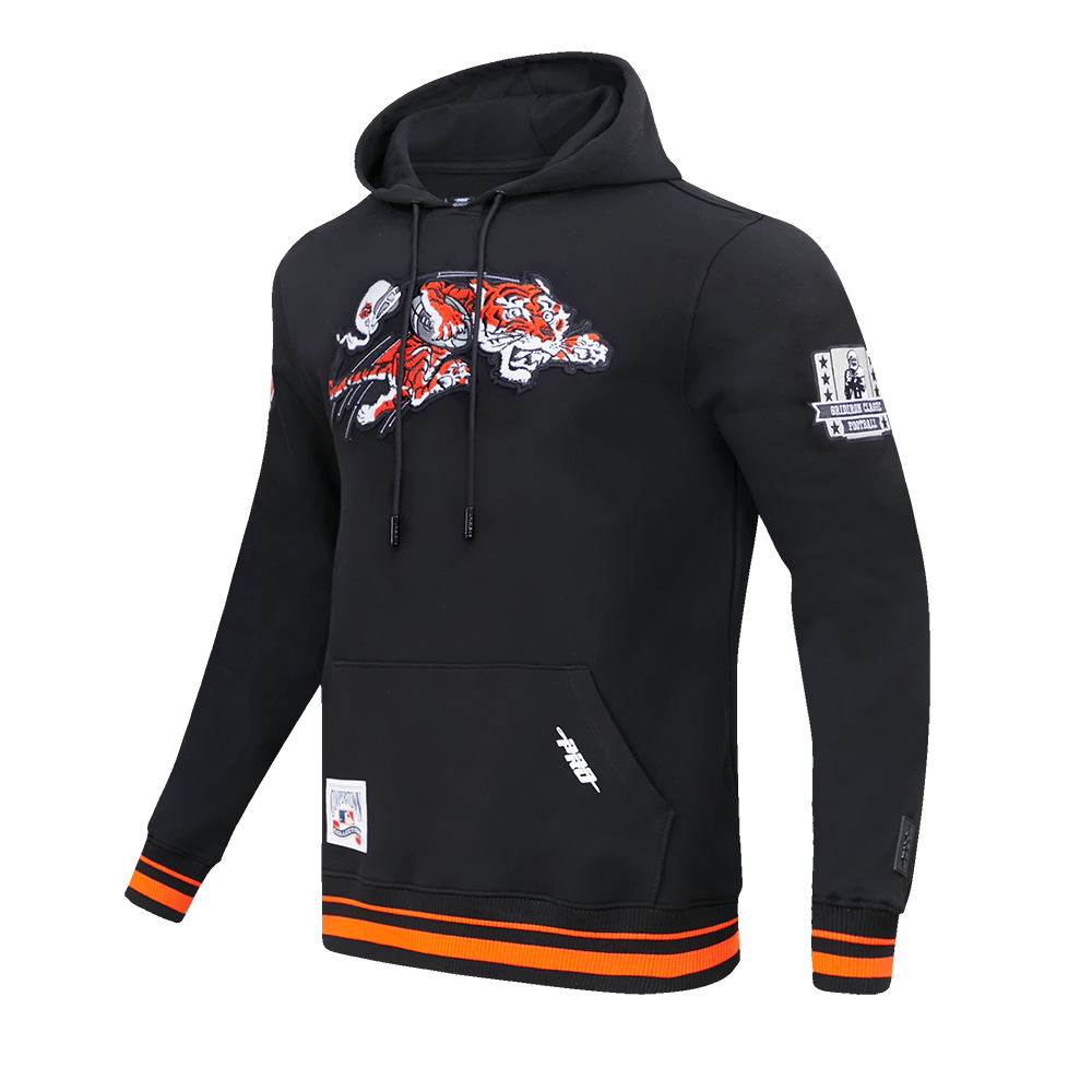 NFL CINCINNATI BENGALS RETRO CLASSIC MEN'S PULLOVER HOODIE (BLACK/ORANGE)