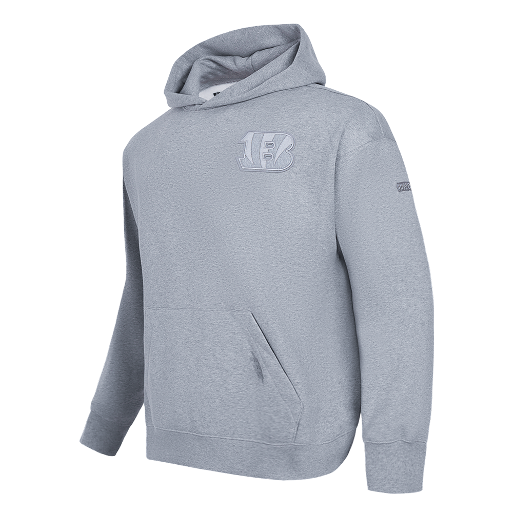 NFL CINCINNATI BENGALS NEUTRAL MEN'S DROP SHOULDER PULLOVER HOODIE (DARK HEATHER GRAY)