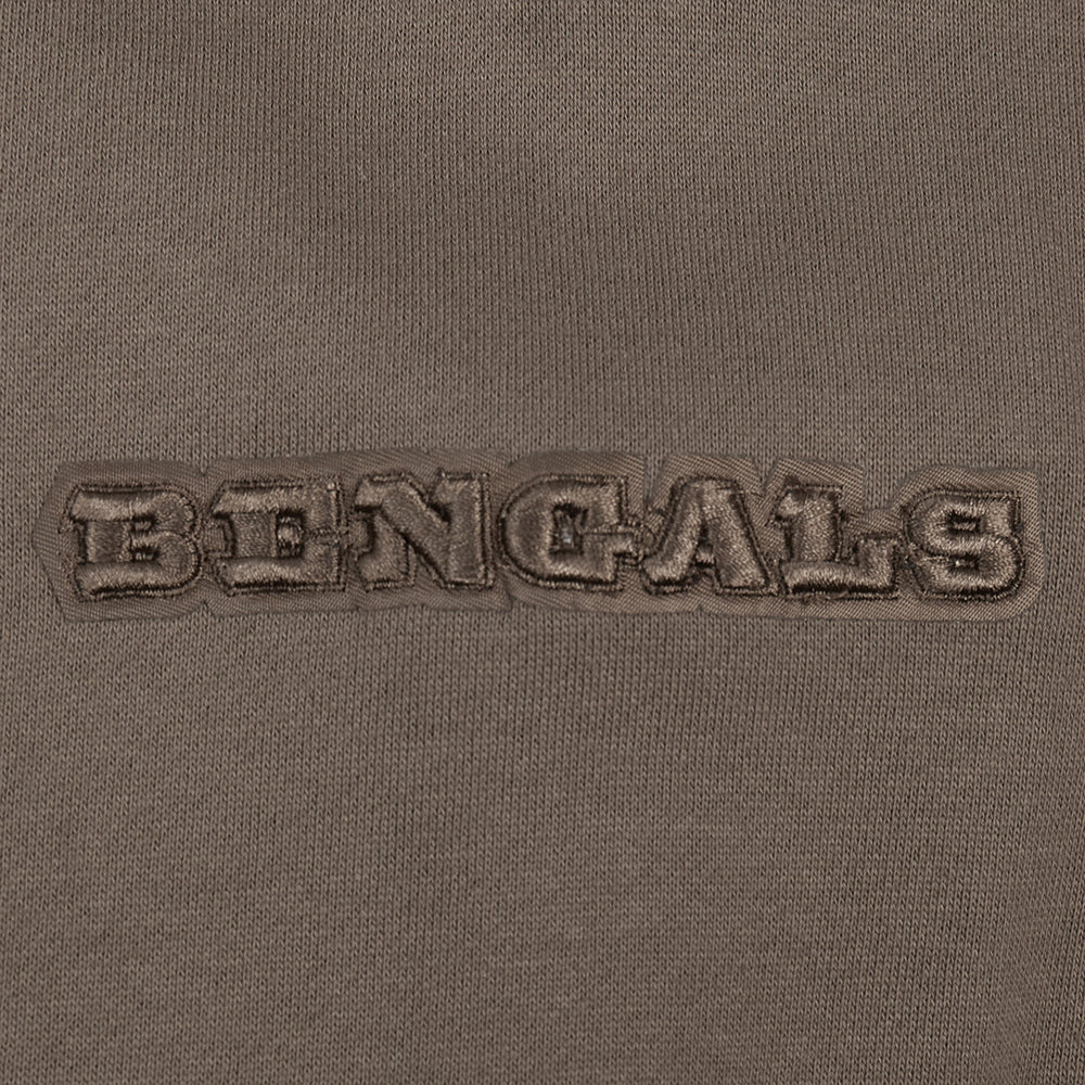 NFL CINCINNATI BENGALS NEUTRAL CHANDAIL À CAPUCHON À ÉPAULES TOMBANTES POUR HOMME (TAUPE FONCÉ)