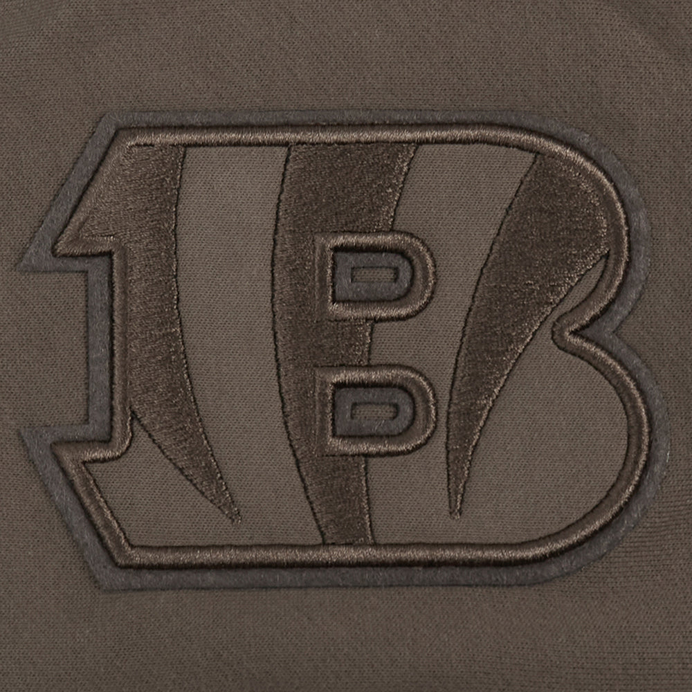 NFL CINCINNATI BENGALS NEUTRAL CHANDAIL À CAPUCHON À ÉPAULES TOMBANTES POUR HOMME (TAUPE FONCÉ)