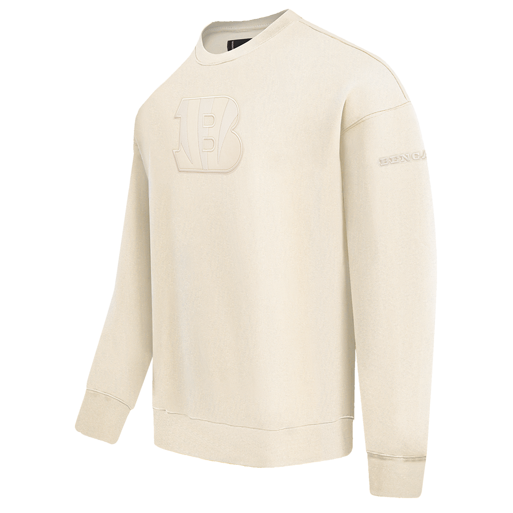 NFL CINCINNATI BENGALS NEUTRAL DROP SHOULDER FLEECE CREWNECK (EGGSHELL)
