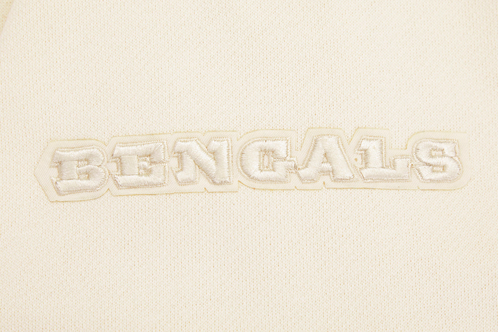 NFL CINCINNATI BENGALS NEUTRAL CHANDAIL À COL ROND EN MOLLETON À ÉPAULES TOMBANTES (COQUILLE D'ŒUF)