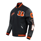 NFL CINCINNATI BENGALS SCRIPT TAIL BLOUSON COLLÉGIAL POUR HOMME (NOIR/ORANGE)