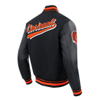 NFL CINCINNATI BENGALS SCRIPT TAIL BLOUSON COLLÉGIAL POUR HOMME (NOIR/ORANGE)