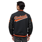 NFL CINCINNATI BENGALS SCRIPT TAIL BLOUSON COLLÉGIAL POUR HOMME (NOIR/ORANGE)