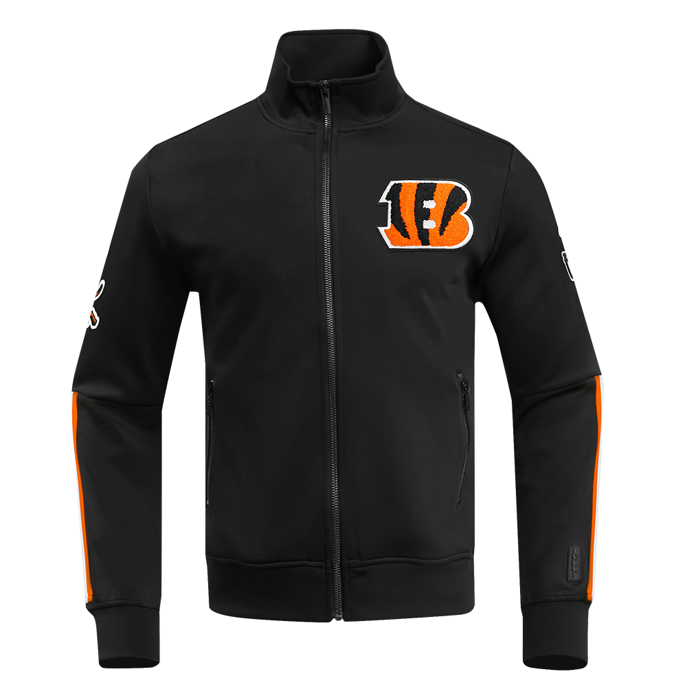 NFL CINCINNATI BENGALS CLASSIC TRACK MEN'S TRACK JACKET (BLACK)