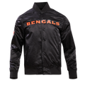 NFL CINCINNATI BENGALS CLASSIC SATIN MEN'S SATIN JACKET (BLACK)