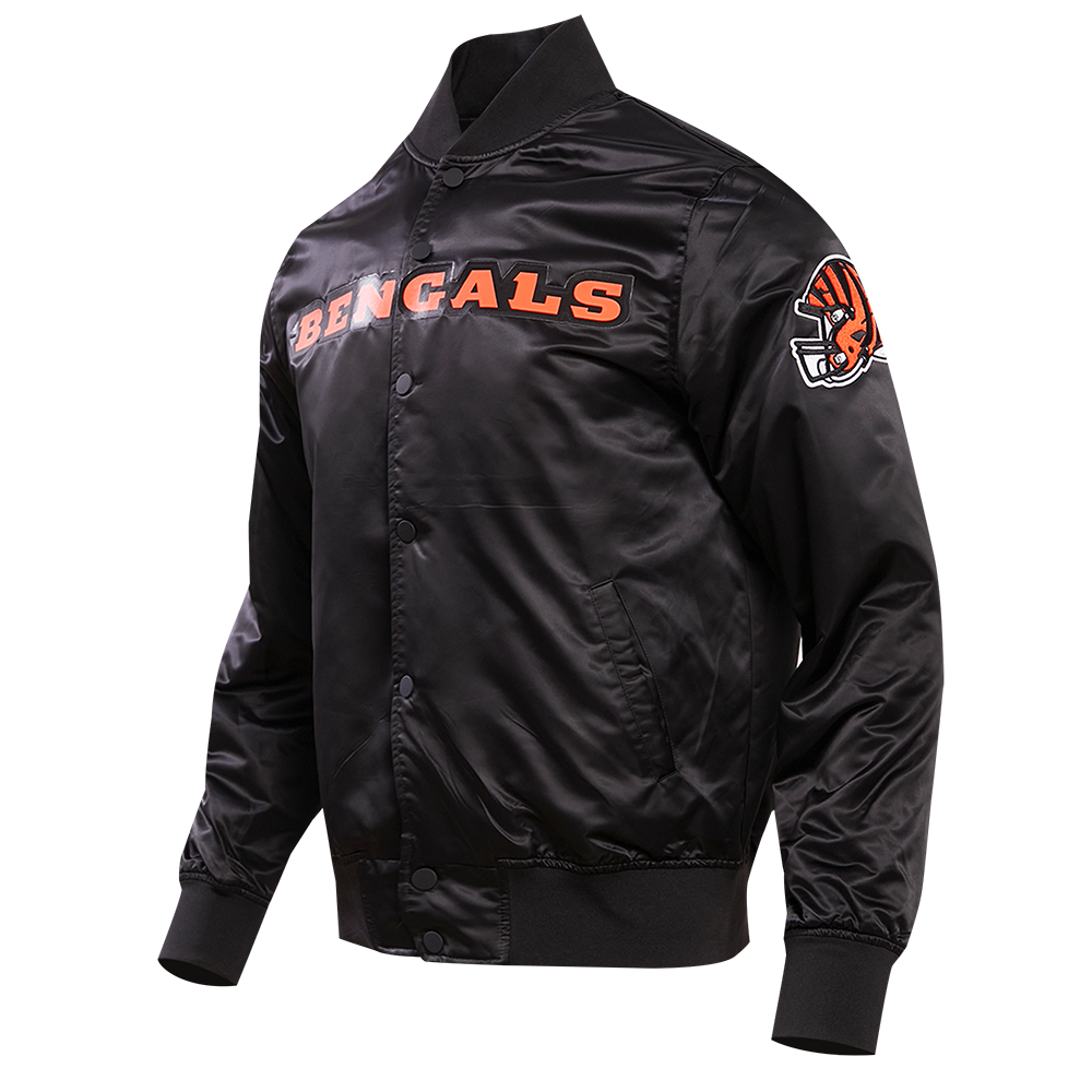 NFL CINCINNATI BENGALS CLASSIC SATIN MEN'S SATIN JACKET (BLACK)
