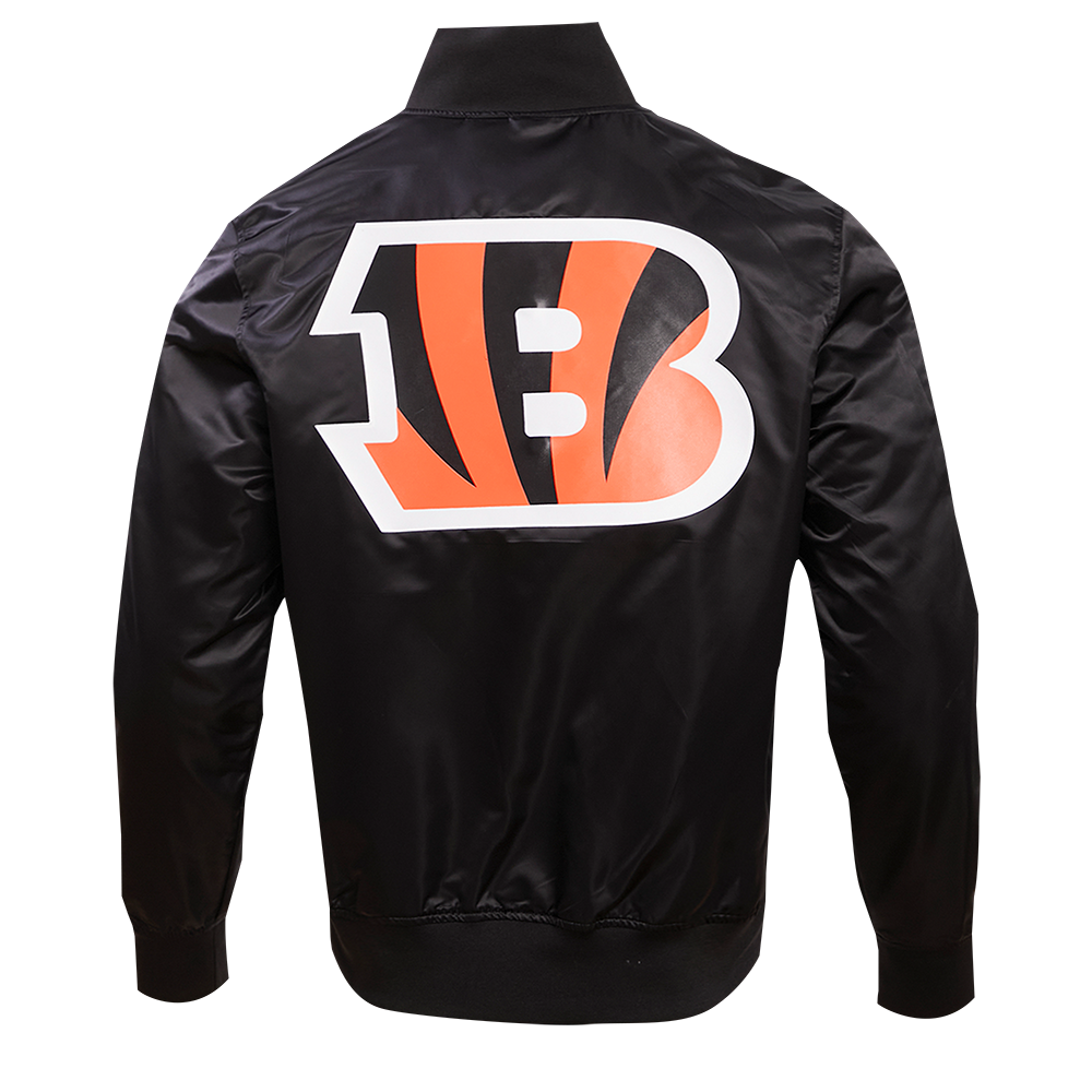 NFL CINCINNATI BENGALS CLASSIC SATIN MEN'S SATIN JACKET (BLACK)
