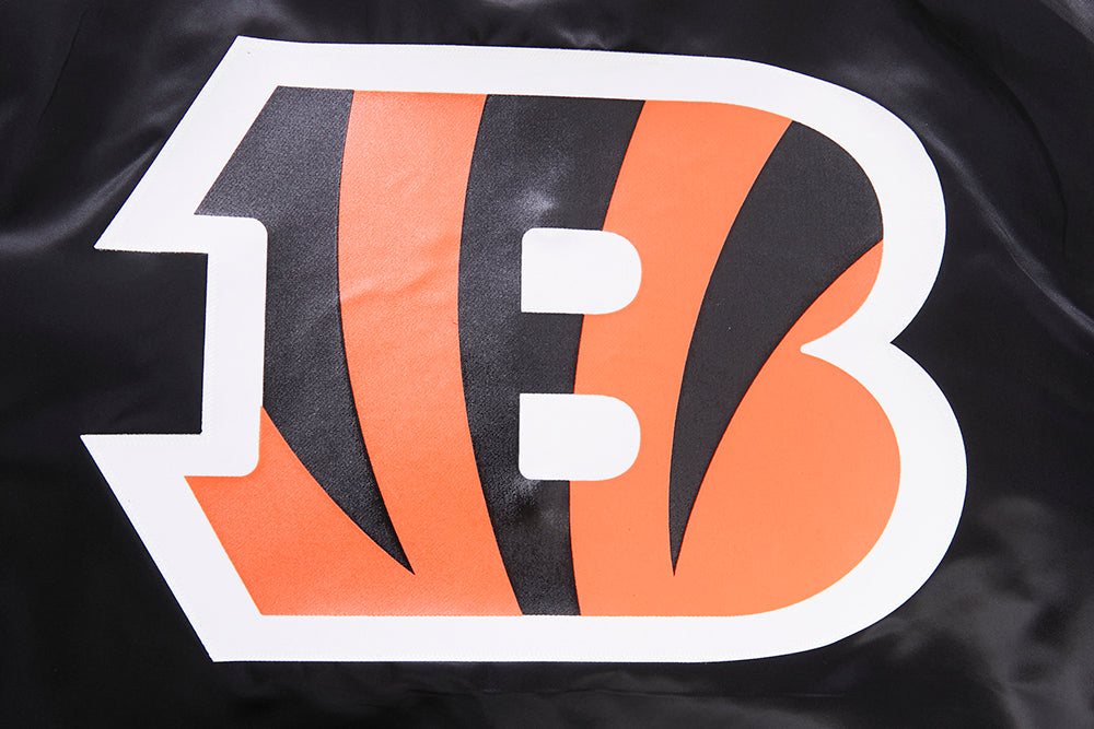 NFL CINCINNATI BENGALS CLASSIC SATIN MEN'S SATIN JACKET (BLACK)