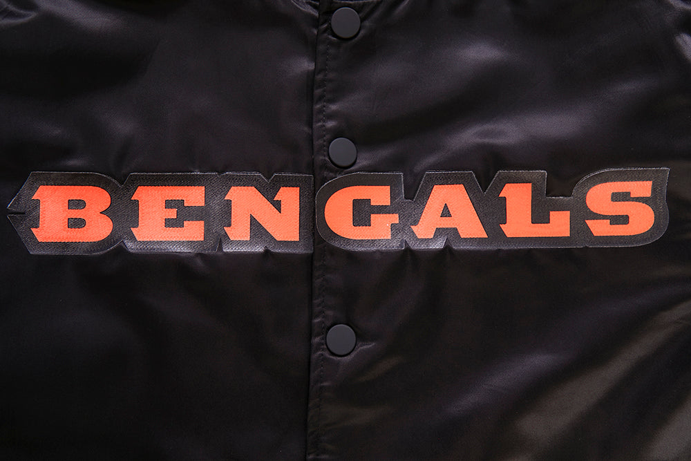 NFL CINCINNATI BENGALS CLASSIC SATIN MEN'S SATIN JACKET (BLACK)