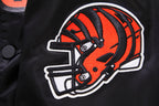NFL CINCINNATI BENGALS CLASSIC SATIN MEN'S SATIN JACKET (BLACK)