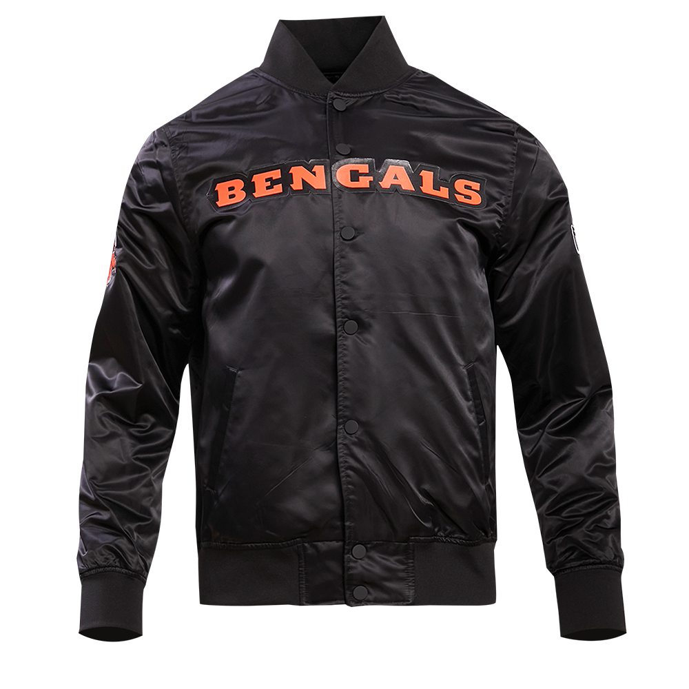 NFL CINCINNATI BENGALS CLASSIC SATIN MEN'S SATIN JACKET (BLACK)