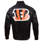 NFL CINCINNATI BENGALS CLASSIC SATIN MEN'S SATIN JACKET (BLACK)